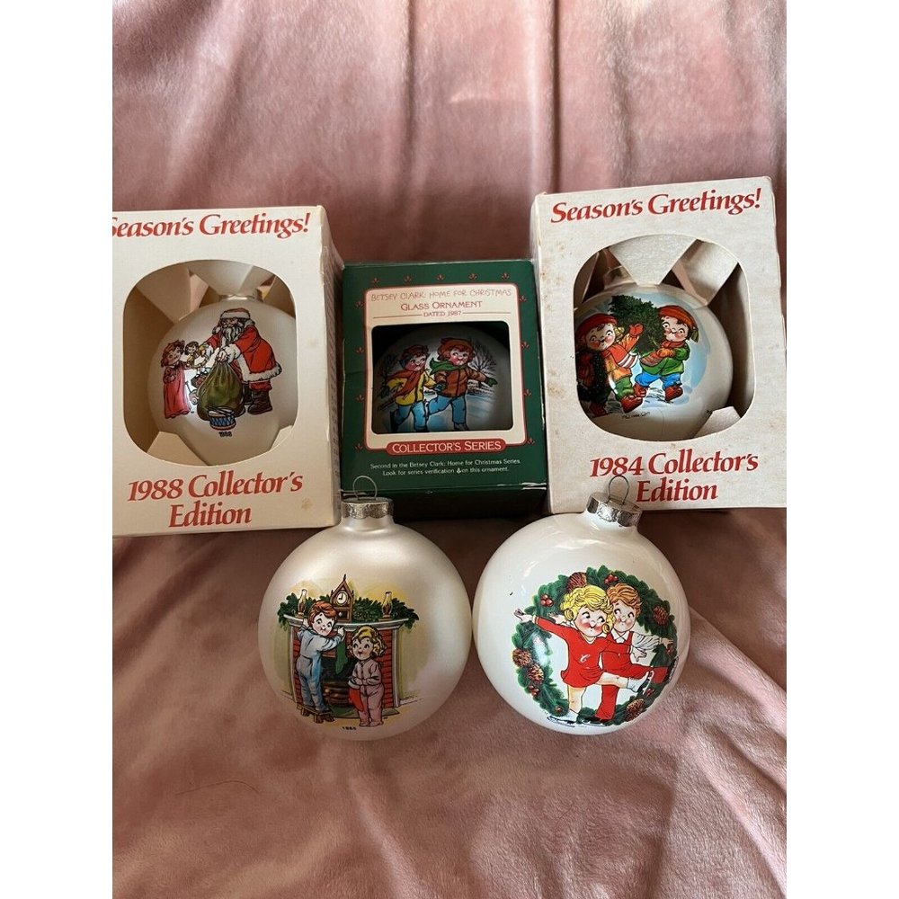 Vintage Campbell’s Soup Kids Christmas  Ornaments Lot of 5, 83, 84, 85, 87, 88